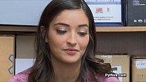 Spicy Latina thief drilled hard at the office